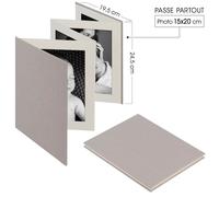 (LOT DE 4) Mini album DEKNUDT accordéon LEPORELLO - 8 pages blanches - 8 photos 15x20cm- Couverture Grise 19,5x24,5cm