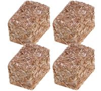 Lot de 4 mini balles de foin en fausse paille - Accessoires de scène de | ferme - Décoration de table rustique d'automne - miniature - Pour fêtes à la maison