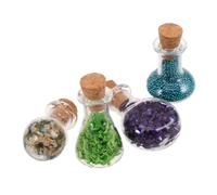 Lot De 4 Mini Bouteilles avec Bouchon en Liège pour Maison De Poupée, Bouteilles Miniatures en Verre, Petits Pots, Jolies Mini Bouteilles À Souhaits, Bouteilles Flottantes avec