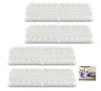 Lot de 4 Mini Breadboard Carte D'Expérimentation 830 Points Breadboard Sans Soudure, D'Essai Électronique PCB Compatible for Raspberry Pi Arduino Proto Shield Distribution Connecting Connecting Block