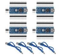 Lot de 4 mini cartes micro USB Nano V3.0 ATmega328P 5 V 16 m avec 4 câbles USB compatibles avec Arduino Nano V3.0