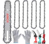 Lot de 4 mini chaînes de tronçonneuse 6", 1/4" LP 1,1 mm 37 maillons d'entraînement, chaîne de rechange pour mini tronçonneuse et tronçonneuse électrique, chaîne de tronçonneuse pour l'horticulture