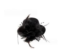 Lot de 4 mini chapeaux avec clip, petit chapeau, épingles à cheveux avec plumes et fleurs, bibi pour filles, accessoires pour filles, fête à thème, carnaval, Halloween, noir