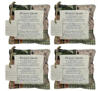 Lot de 4 mini courtepointes de prière avec croix à l'intérieur, courtepointe de poche vintage faite à la main, cousues individuellement, pour la fête des pères, cadeau de condoléances