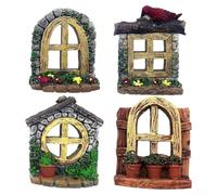 Lot de 4 mini décorations uniques pour porte et fenêtre pour enrichir votre paysage de jardin