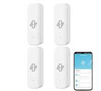Lot de 4 mini détecteurs de bris de verre WiFi sans fil pour alarme et domotique intelligente, pas besoin de hub, compatible avec l'application Tuya/for Smart Life