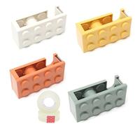 Lot de 4 mini dévidoirs de ruban adhésif de bureau avec 2 rouleaux de ruban adhésif, 4 couleurs, pour emballage cadeau, coupe-ruban adhésif pour bureau, maison, école et travaux manuels