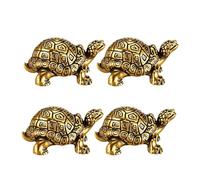 Lot de 4 mini disques de bain en cuivre en forme de tortue pour décoration de bain d'oiseaux | Plateau de nettoyage en laiton pour fontaine et jardin