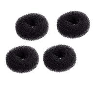 Lot de 4 mini donuts pour chignon - Noir - Très petit - Accessoire pour cheveux courts et fins - Taille 6,1 cm