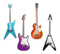 Lot de 4 mini guitares pour enfants - Décoration de guitare - Échelle 1:12 - Bois à l'échelle 1:12 - Pour enfants - Pour mini salle de musique - Décoration de la maison