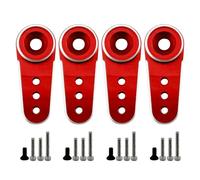 Lot de 4 mini klaxons servo en aluminium 15T compatibles avec Emax ES08MA Servo Fit pour Axial SCX24 1/24 RC Crawler (rouge)