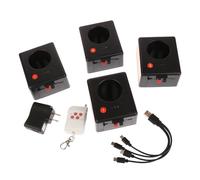 Lot de 4 mini machines pyro sans fil, feux d'artifice à fontaines froides, coffre-fort intérieur, réutilisable, avec télécommande pour soirées DJ.