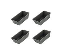 Zenker 9916250 Lot de 4 à cake 16 cm, à gâteau,gateau, a cake, à brioche, rectangulaire patisserie,patisserie, Acier, 16 x 8,5 x 5,5 cm, Noir 1