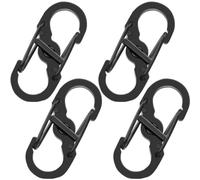 Lot de 4 Mini Mousqueton Porte clé, Métal, De Mousqueton en Forme De S, Boucle en Forme de 8 Verrouillable pour éviter Le vol, Petits Cadeaux créatifs pour Maison, Randonnée, Camping