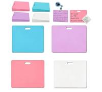 Lot de 4 mini notes adhésives effaçables en silicone réutilisables, mini tableau blanc, carnet de poche vertical, portable et réutilisable pour infirmières et médecins (horizontal)