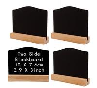 Lot De 4 Mini Panneaux De Tableau Noir (Arche), Tableau De Notes De Cuisine Avec Support 10 X 7,6 Cm Petit Tableau D'information Tableau De Table Pour Panneaux D'information Carte De Place Numéro De T