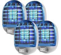 Lot de 4 mini pièges à mouches électroniques pour intérieur, salon, maison, cuisine, chambre à coucher, chambre de bébé, bureau, lumière anti-insectes