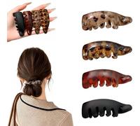 Lot de 4 mini pinces à cheveux antidérapantes avec imprimé léopard, vintage mat, forte tenue, antidérapante, artefact de fixation pour queue de cheval, chignons, décoration quotidienne (mélange de 4