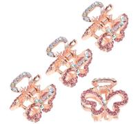 Lot de 4 Mini Pinces à Cheveux, avec Cristaux | Léger et Antidérapant, Maintien des Cheveux en Place, Accessoire Coiffure pour Filles et Dames