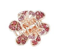 Lot de 4 mini pinces à cheveux en forme de fleur - 2 x 2 cm - Antidérapantes - En métal - Idéales comme cadeau pour femme - Rouge