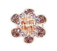 Lot de 4 mini pinces à cheveux en forme de fleur - 2 x 2 cm - Antidérapantes - En métal - Idéales comme cadeau pour femme - Violet