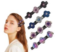 Lot de 4 mini pinces à cheveux en résine avec strass pour femmes et filles, parfaites pour le coiffage, les accessoires et une utilisation quotidienne