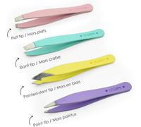 Lot De 4 Mini Pinces À Épiler 5 X 0,5 Cm En Acier Inoxydable - Pour Atteindre Les Poils Cachés Avec La Pointe La Plus Adaptée - Pointe Plate, Biseautée, Pointe Pointue