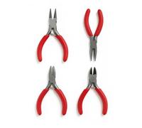 Lot de 4 mini pinces plates à long bec rond