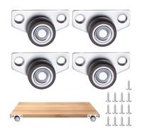 Lot de 4 mini roulettes pour meubles - En caoutchouc Ymapinc TPR - 25 mm - Pour pieds de table, tiroirs et projets de bricolage