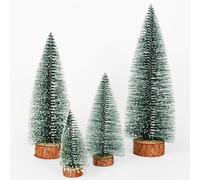 Lot de 4 Mini Sapin de Noel Decoration Petit Arbre Artificiel Deco Table Noël Décoration Table Noel Miniature Figurine Sapin Déco Decoratif pour Village de Noël