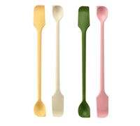 Lot de 4 Mini Spatule Silicone, Petites Cuillères et Spatules Cuisine Silicone Double Face pour Confiture, Crème et Maquillage, Ustensiles de Cuisine Silicone Souple,