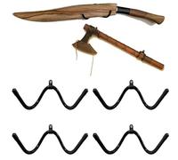 Lot de 4 mini supports muraux pour épées - Robuste mais flexible, facile à personnaliser et à installer - Montage vertical ou horizontal - Peut supporter jusqu'à 9 kg - Pas d'épée