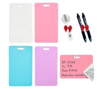 Lot de 4 mini tableaux blancs horizontaux réutilisables et effaçables pour badges d'identité, bloc-notes de poche en silicone avec clip pour infirmières, médecins, étudiants en médecine, facile à