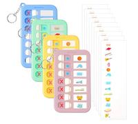 Lot de 4 mini tableaux de liste de choses à faire, tableau des tâches quotidiennes avec porte-clés pour bébé, enfant, pendentif sac d'école, bloc-notes amovible avec cartes de liste autocollantes