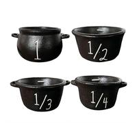 Lot de 4 mini tasses à mesurer pour chaudron de sorcière - Essentiels de cuisine d'Halloween, pot à bonbons fonctionnel, décoration d'Halloween pour décoration intérieure et extérieure, cadeaux de