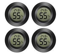 Lot de 4 mini thermomètres numériques de température, humidité, thermomètre, hygromètre numérique, intérieur de température et d'humidité, noir