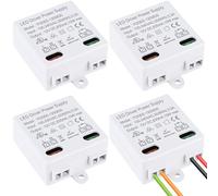 Lot de 4 mini transformateurs LED 12 V/DC : AC 230 V vers DC 12 V 850 mA Transformateur, mini transformateurs luminaires et bandes Petit et plat sans exigences de charge minimale