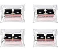 Lot de 4 mini trousses de maquillage en PVC transparent avec fermeture à pression, outils et accessoires pour les vacances, les voyages, la salle de bain