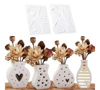 Lot de 4 mini vases en silicone - Moules en résine époxy - Moule en silicone - Pots de fleurs - Moules en plâtre - Moules à béton - Moules en plâtre - Moules en résine - Moule en silicone