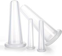 Lot de 4 mini ventouses de massage transparentes en silicone pour soins de la peau, cou, dos, yeux, produits de soins de santé, outils de massage, santé et ménage, utilisation sûre