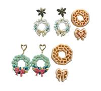 Lot de 4 minuscules tranches en argile pour cuisson au four pour travaux manuels, tiges de boucles d'oreilles, outils de fabrication de bijoux, ensemble de séparateurs en argile macromolécule