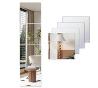 Lot de 4 miroir autocollants en acrylique pour murs, miroirs de sécurité, maquillage mural, grande taille, entraînement, gym, couloir, chambre d'enfant