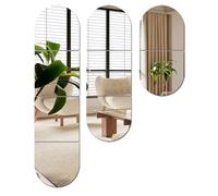 Lot de 4 miroirs autocollants HD en acrylique pour murs, miroir de sécurité pleine longueur, miroirs à coller sur le mur, maquillage mural, grand pour entraînement, salle de sport, couloir, chambre