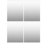 Lot de 4 miroirs autocollants pour carrelage - 2 mm d'épaisseur - En acrylique - Flexible - Pour mur, école, maison, salon, salle de bain - 20 x 30 cm