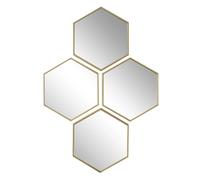 Lot de 4 Miroirs Déco "Losange" 23cm Or