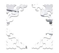 Lot de 4 miroirs muraux décoratifs en acrylique pour intérieur élégant Argenté
