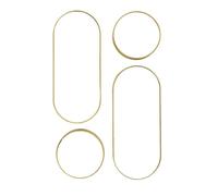 AltoBuy Lot de 4 Miroirs Muraux Décoratifs Rond et Ovale Versa Doré - Ionix