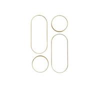 AltoBuy Lot de 4 Miroirs Muraux Décoratifs Rond et Ovale Versa Doré