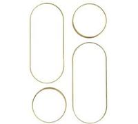 Lot de 4 Miroirs Muraux Décoratifs Rond et Ovale Versa Doré - IONIX - ALTOBUY Or