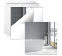 Lot de 4 miroirs muraux en acrylique pleine longueur - Auto-adhésifs-Pour maison, entraînement, salle de bain, couloir - 20 x 20 cm